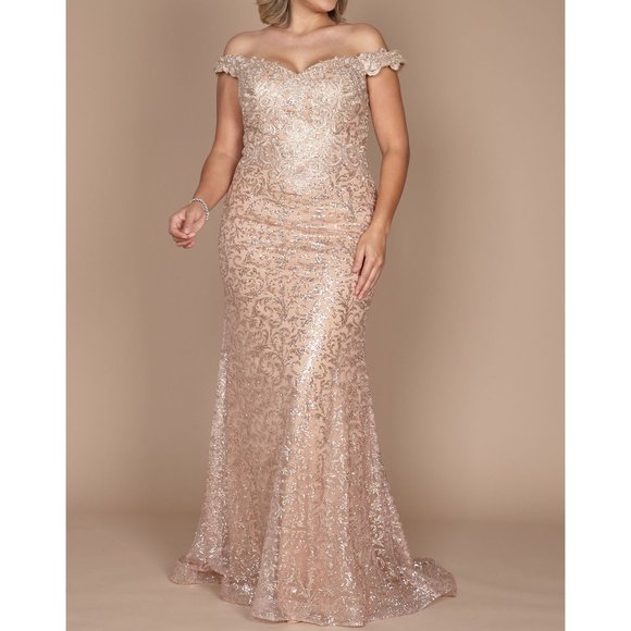 Boutique Dresses & Skirts - Champagne Gold Sweetheart Neck Sequin Glitter Formal Wedding Guest Dress 4